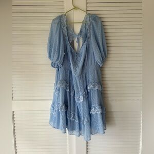 ASOS Curve Light Blue Lace Babydoll Dress